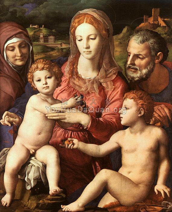 圣安妮和婴儿圣约翰的圣家庭 - 阿尼奥洛·布伦齐诺